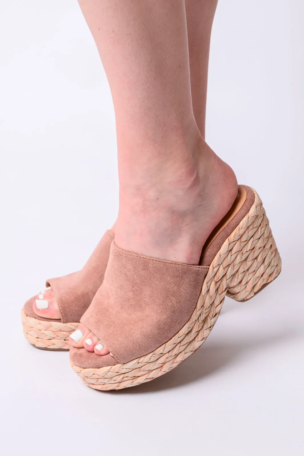 Solstice Espadrille Wedge in Blush- CORKY'S