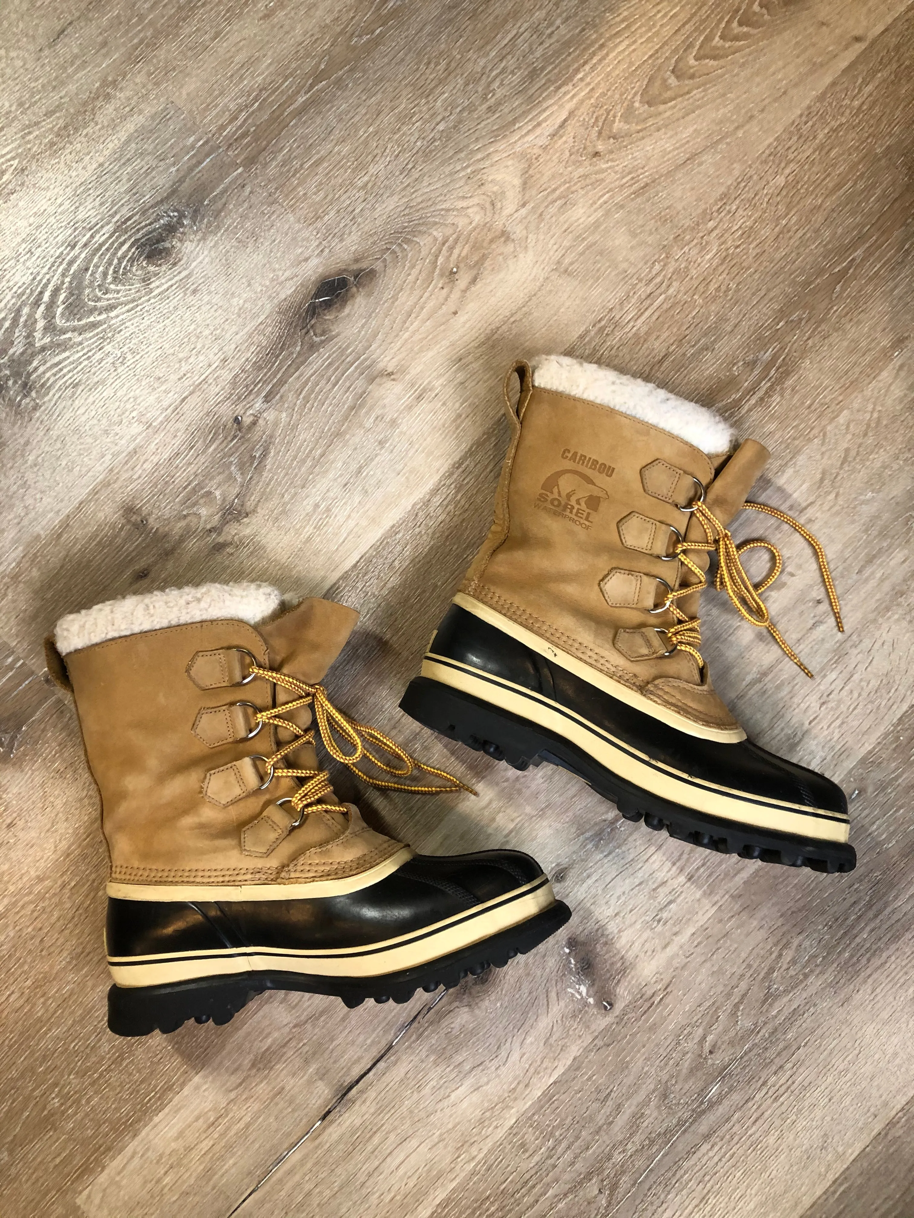 Sorel Caribou Waterproof Wool Lined Storm Boots, 8 Mens