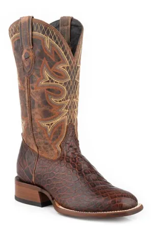 'Stetson' Men's 13" Grator Alligator Western Square Toe - Brown