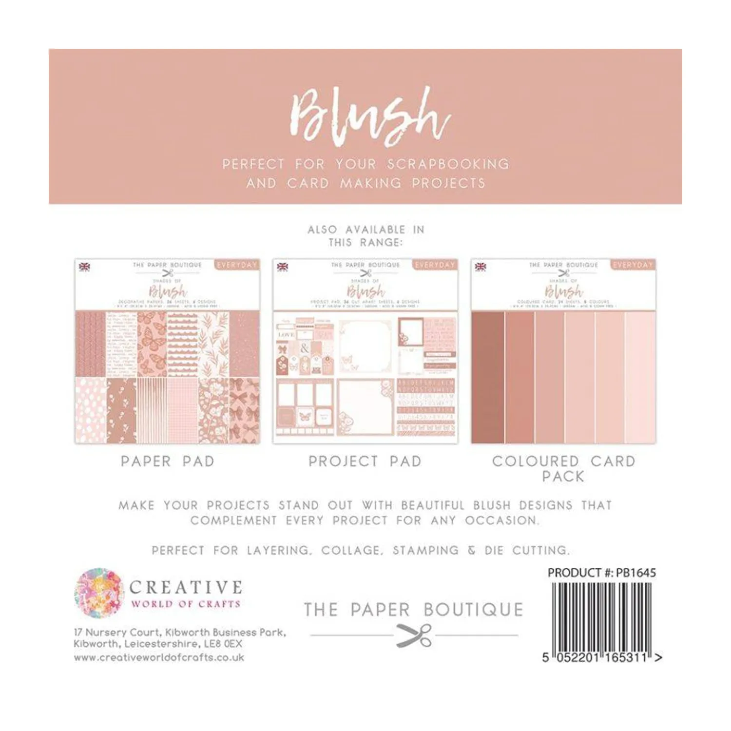 The Paper Boutique - Everyday Shades Of Blush 8x8" - Decorative Papers*