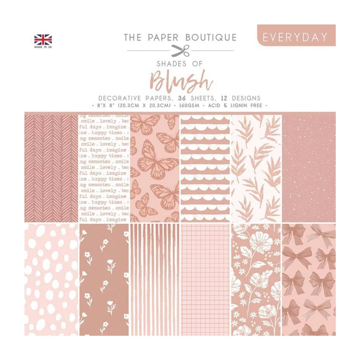 The Paper Boutique - Everyday Shades Of Blush 8x8" - Decorative Papers*
