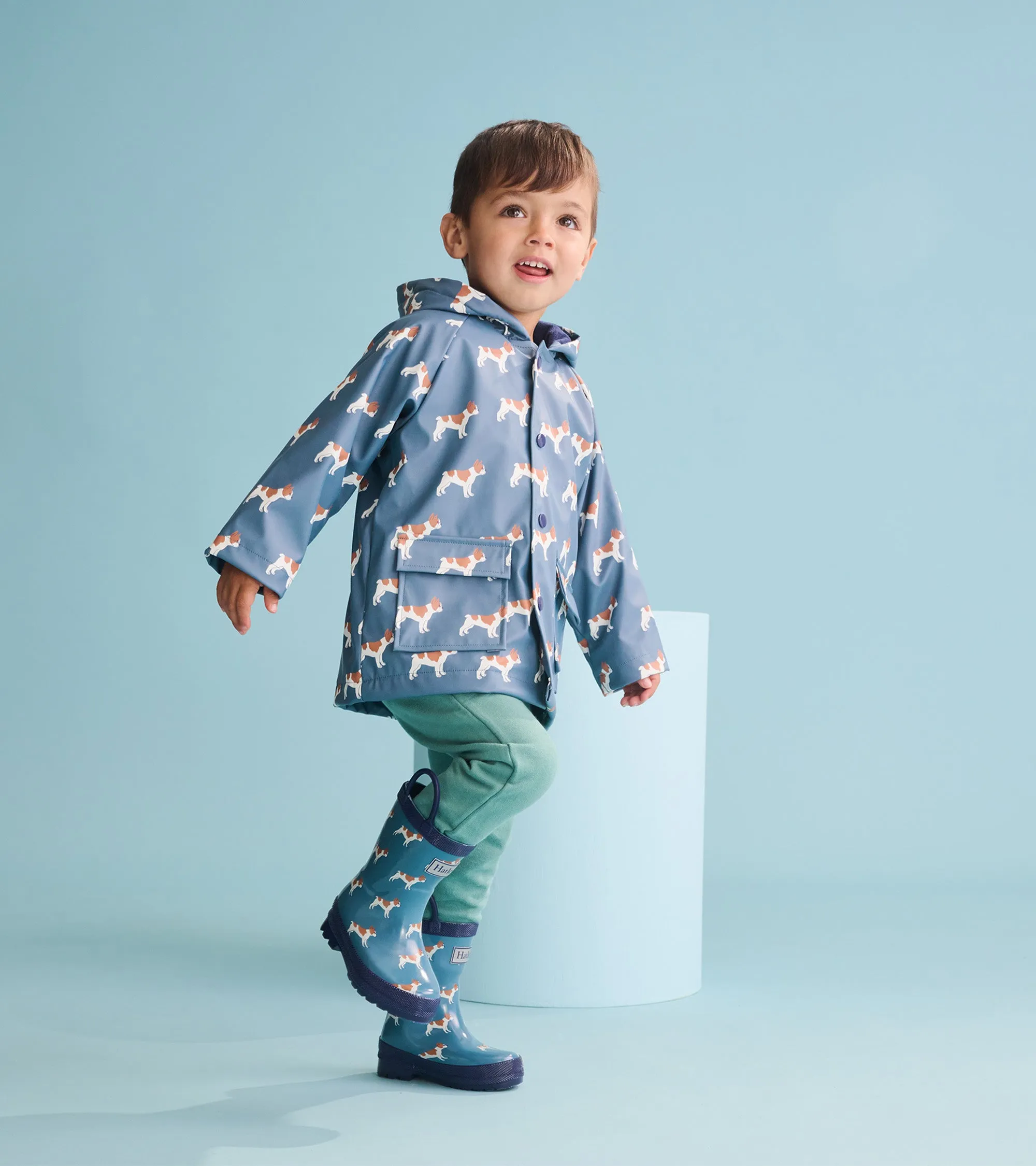Toddler Boys French Bulldogs Wellies