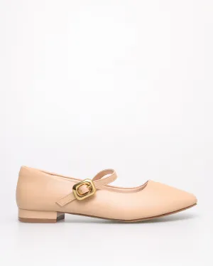 Tomaz NN364 Ladies Buckle Flats (Nude)