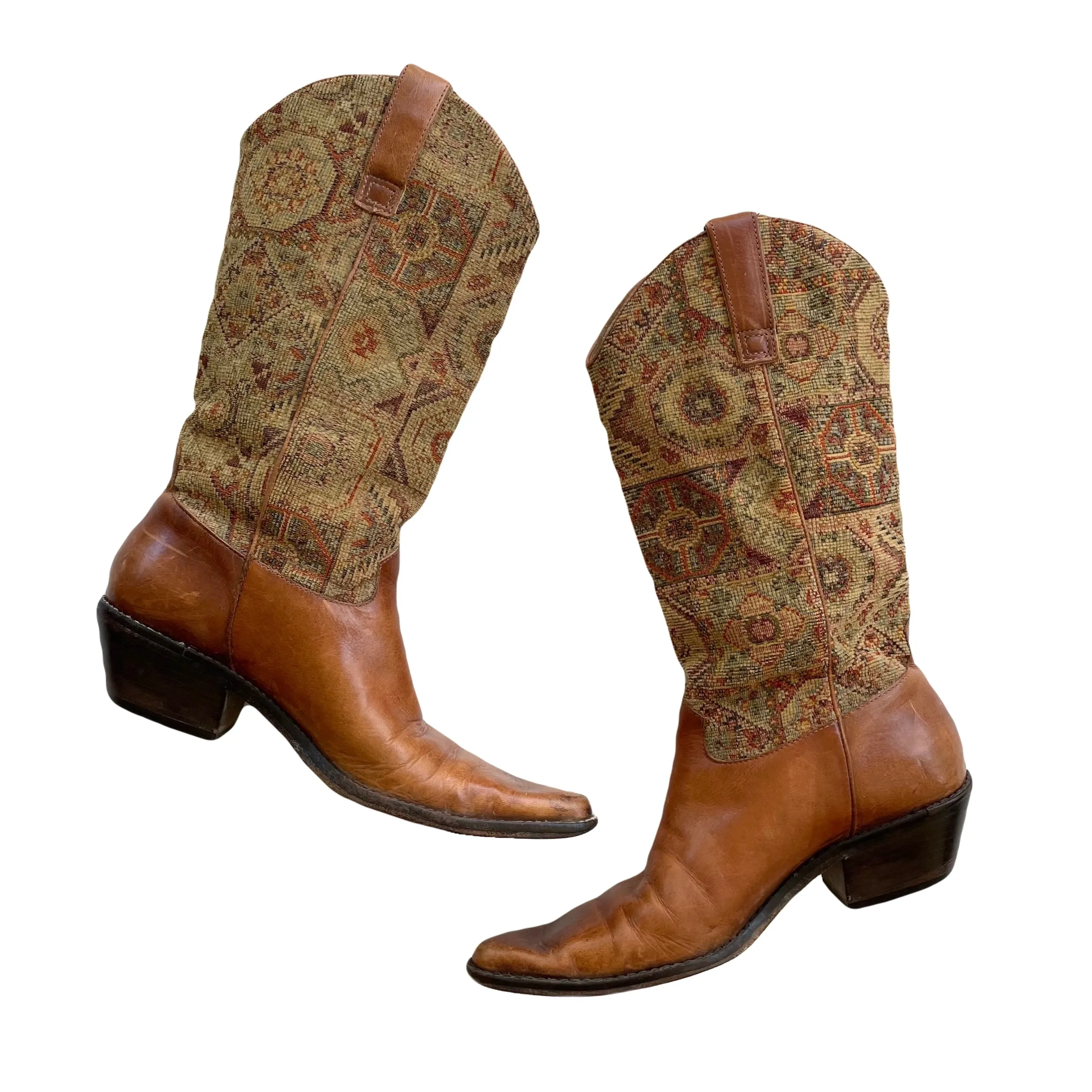 VINTAGE TAPESTRY COWBOY BOOTS