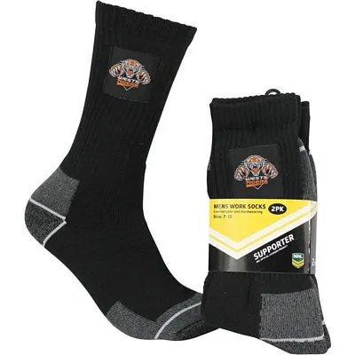 Wests Tigers Work Socks (2pk)