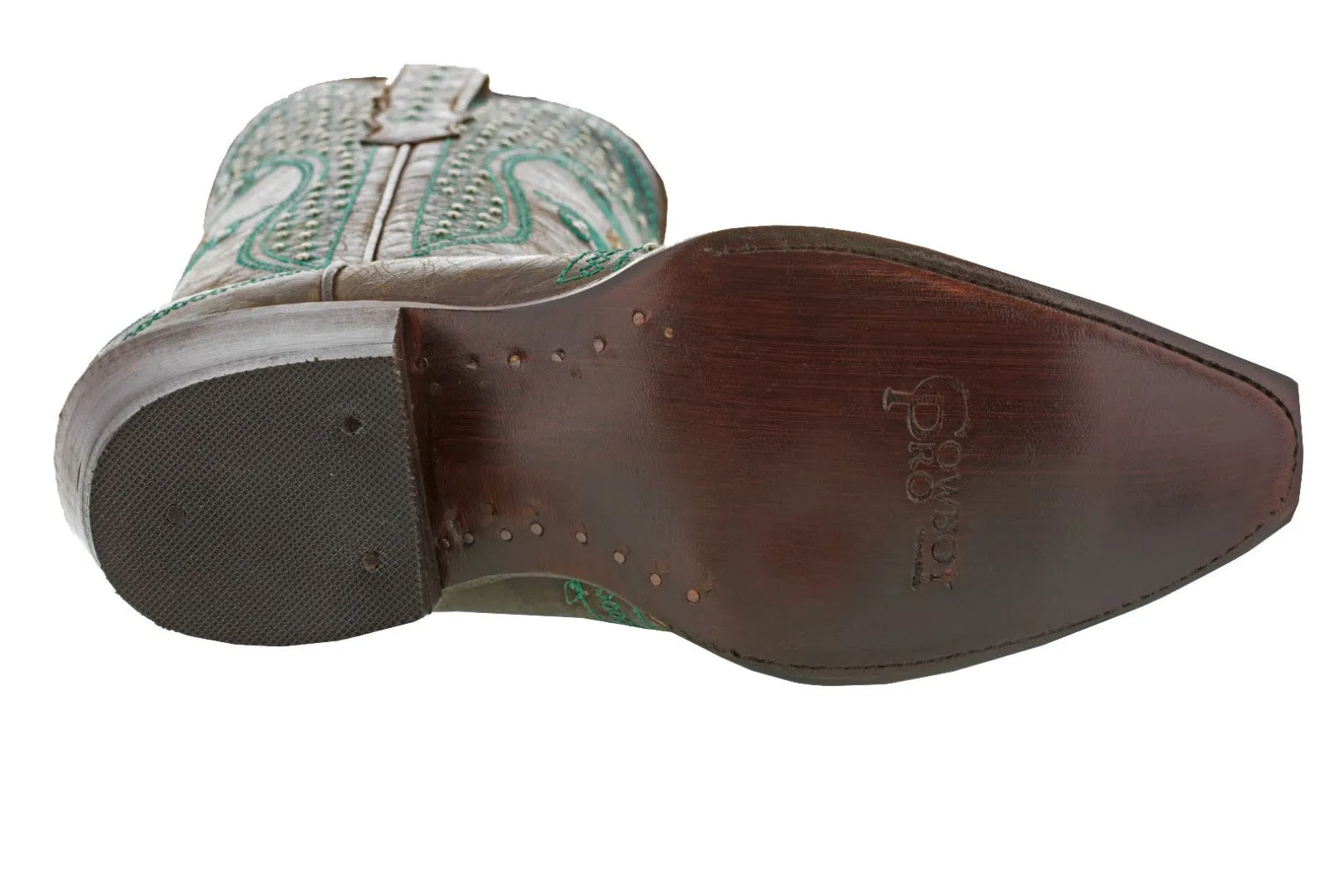 Womens Marfil Brown Turquoise Wedding Cowboy Boots Studded - Snip Toe